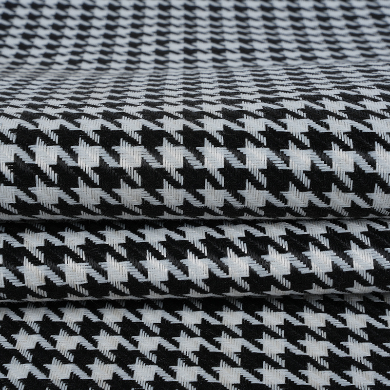 Houndstooth Plaid polyesteri pellavakangas
